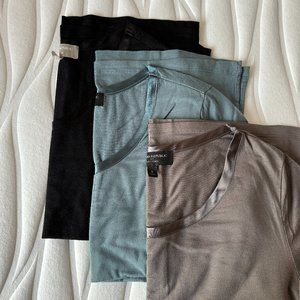 banana republic luxe touch t-shirt with satin neck trim bundle of 3